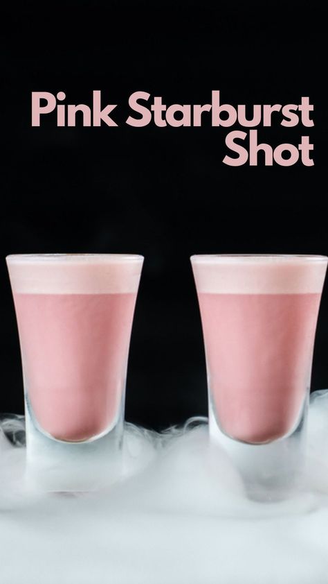 Inspired by the favorite candy, the Pink Starburst Shot is a sweet, fruity concoction that tastes remarkable. Blending vanilla vodka, watermelon pucker, and a sweet and sour mix, it’s a playful shot that brings a touch of nostalgia. #PinkStarburstShot Starburst Recipe, Tipsy Bartender Recipes, Fruity Shots, Easy Shot Recipes, Vodka Watermelon, Corpse Bride Quotes, Bartender Recipes, Candy Shots, Alcoholic Recipes