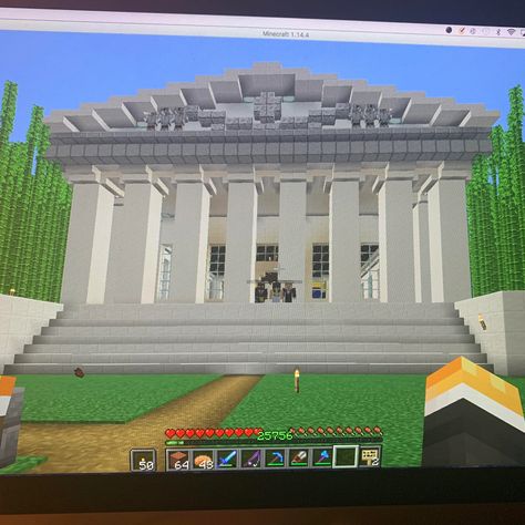 Minecraft Courthouse, Minecraft House Decor, Cottage Minecraft, Blossom House, Minecraft Banner Designs, Minecraft Farm, Minecraft Modern, Minecraft Banners, City Layout