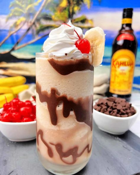 Indulge in a boozy Caribbean drink with this outrageously delicious Dirty Banana Cocktail. It’s an effortless blend of ice, bananas, thick coconut cream, and heavy cream spiked with vodka, Kahlua, and rum. Garnish it with chocolate syrup, whipped cream, and a maraschino cherry! Recipe ➡️ https://mooreorlesscooking.com/dirty-banana-cocktail/ Potato Soup Vegetarian, Banana Cocktail, Banana Cocktails, Cherry Recipe, Coconut Milk Coffee, French Toast Waffles, Eggnog French Toast, Crock Pot Desserts, Banana Dessert