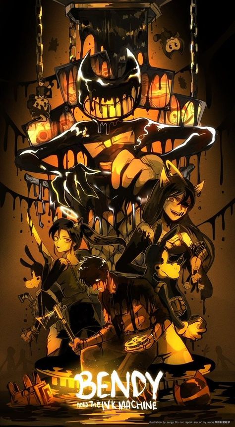 Bendy Wallpapers: Infuse Your Screens with Spooky Art Batim Wallpaper Iphone, Bendy Wallpaper Iphone, Bendy And The Dark Revival Wallpaper, Bendy And The Ink Machine Wallpaper, Bendy Ink Demon, Batim Fanart, Bendy Art, Bendy And The Dark Revival, Easy Dragon Drawings