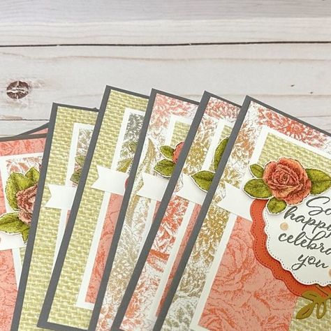 56 likes, 6 comments - chellestamps on January 9, 2024: "These cards were made using the Softly Stippled DSP that is FREE with a $50 (USD) purchase from S..." Sheetload Of Cards, Stampin Up Catalog, Embossed Cards, January 9, Flower Stamp, January 2024, Stamping Up Cards, Stippling, Card Layout