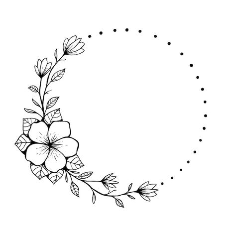 Hand drawn decorative outlined wreaths w... | Premium Vector #Freepik #vector #floral-illustration #round-flower #wedding-wreath #flower-card Wreath Flower Drawing, Spring Wreath Drawing, Circle With Flowers Drawing, Round Flower Tattoo, Flower Circle Drawing, Flower Wreath Tattoo, Flower Logo Design Ideas, Flower Wreath Drawing, Freepik Illustration