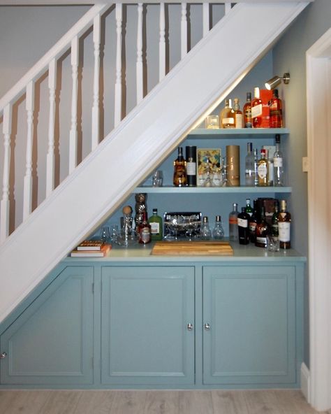 Stair Storage Ideas, Under Stair Storage Ideas, Cabinet Under Stairs, Bar Under Stairs, Kitchen Under Stairs, Space Saving Ideas For Home, Under Stairs Pantry, Staircase Layout, Under Stairs Nook