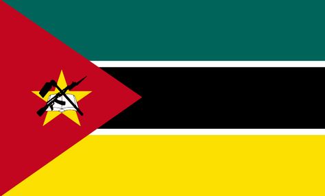 Flag of Mozambique Mozambique Flag, National Flags, T Shirt Logo Design, Shirt Logo Design, African Countries, National Flag, Wall Deco, Mozambique, School Projects