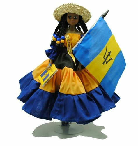 Barbados  Flag Doll Barbados Clothing, Barbados Aesthetic, Independence Images, Caribbean Flags, Barbados Flag, Cute Natural Hairstyles, Island In The Sun, Fashion Timeline, Luxury Mansion