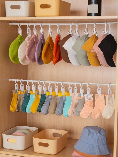 2pcs Solid Color Cap Clip Closet Storage Accessories, Peg Hooks, Sock Storage, Clothes Pegs, White Wardrobe, Curtain Clips, Laundry Drying, Clothes Drying Racks, Hanging Clothes