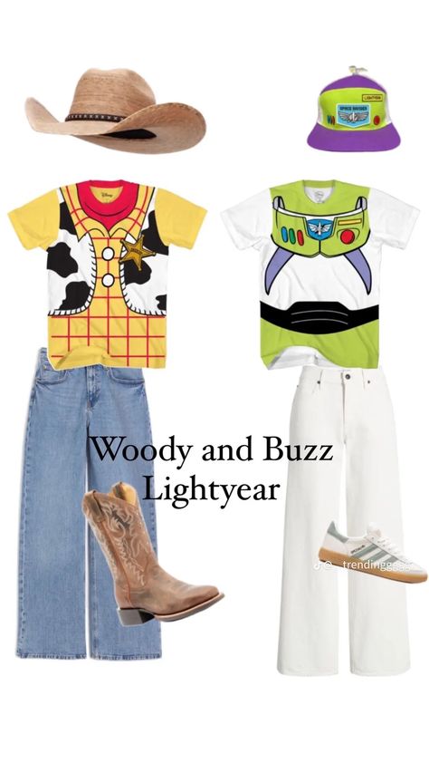 Buzz And Woody Costume Friends, Buzz Lightyear And Woody Costume, Buzz Costume Women, Buzz And Woody Halloween Costumes, Woody And Buzz Costume Best Friends, Buzz Light Year Costume Women's, Buzzlight Year Halloween Costumes, Buzz And Woody Costume, Buzz Lightyear Costume Women