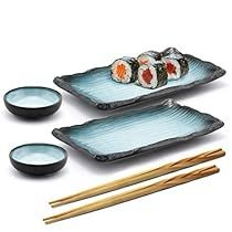 Sushi Plate Set, Sushi Plates, Dinnerware Set Modern, Japanese Dinnerware, Diy Sushi, Square Dinnerware Set, Sushi Set, Sushi Plate, Japanese Sushi