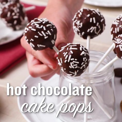 Hot Chocolate Cake Pops Recipe | hot chocolate, chocolate, recipe | Wow guests and save with hot chocolate cake pops. See recipe: https://food-lion.co/3GUOt0Z | By Food Lion Hot Chocolate Cake Pops, Flavored Cake Pops, Chocolate Cake Pops Recipe, Hot Chocolate Cake, Cake Pops Recipe, Chocolate Cake Pops, Cake Pop Recipe, Chocolate Recipe, Chocolate Chocolate