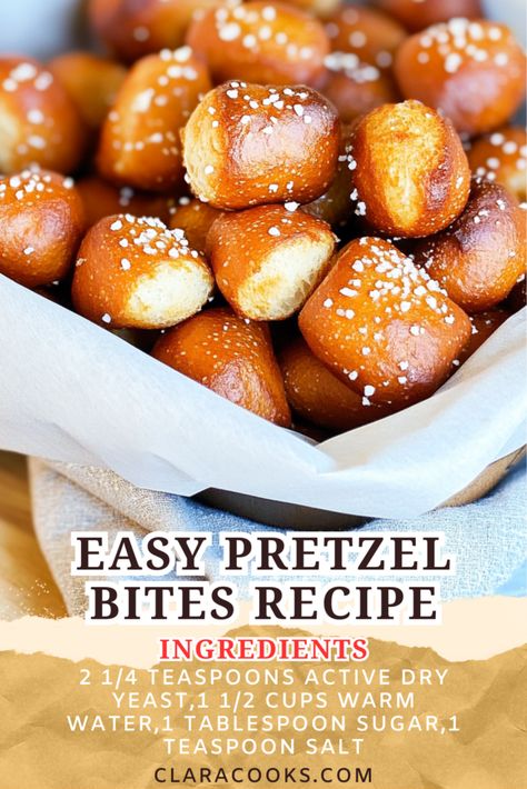 Easy Pretzel Bites Recipe Easy Gluten Free Pretzel Bites, Soft Baked Pretzels, Easy Pretzel Bites Recipe, New Years Pretzel Recipe, Amish Pretzel Recipe, Hot Pretzels Recipe, Homemade Pretzels Soft, Pretzel Dough Recipe, Home Made Pretzels