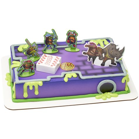 PRICES MAY VARY. Teenage Mutant Ninja Turtles Cake Decoration - Dibs on the last slice! Have a shell-tastic celebration with the Teenage Mutant Ninja Turtles Pizza Power! DecoSet. This set is perfect for all fans of the crime-fighting, pizza-loving Teenage Mutant Ninja Turtles! Working Pizza Launcher! - Ideal for birthday cakes and other sweet treats you can use this decoration on any celebration cake! (Not for children under 3 years) Reusable Birthday Cake Decorations - The 4 durable figurines Ninja Turtle Cake Topper, Ninja Turtles Costume, Teenage Mutant Ninja Turtle Cake, Ninja Turtle Pizza, Cake Pic, Tmnt Birthday, Ninja Turtles Birthday Party, Tmnt Party, Ninja Turtle Cake