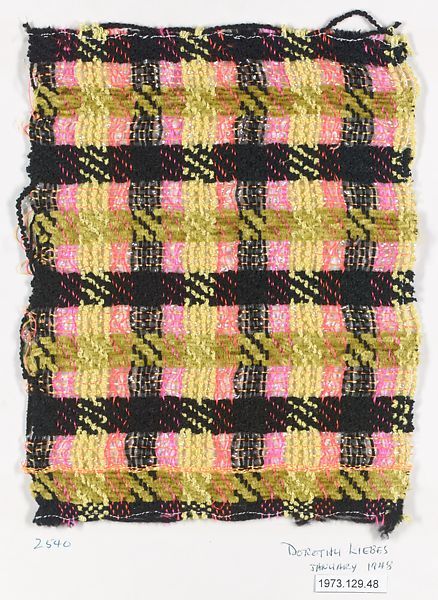 Dorothy Liebes | Textile sample | The Metropolitan Museum of Art Textiles Sketchbook, Santa Rosa California, African Pattern Design, Textile Museum, Textile Prints Design, Textiles Techniques, Textile Texture, Fabric Textures, Weaving Textiles