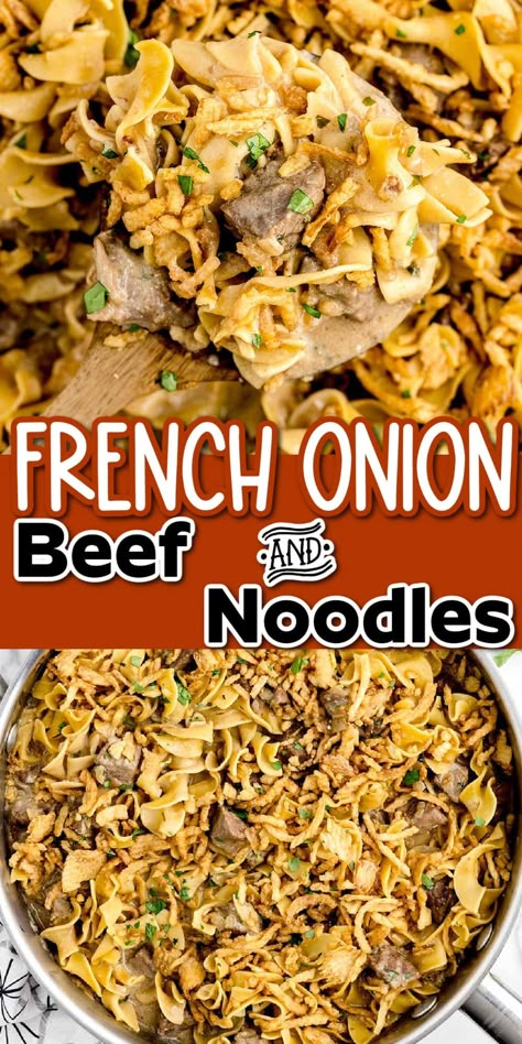 Creamy French Onion Beef And Noodles Crockpot, Beef And Noodles Crockpot, French Onion Casserole, French Onion Beef, Mexican Ground Beef, Hamburger Meals, Simple Supper, Onion Casserole, Easy Ground Beef Recipes