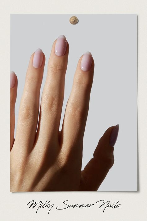 For years I’ve been looking for an effortless nail style. The milk manicure trend is what I’ve been missing. Gelcare Nail, Gloss Nails, Color For Nails, Lavender Water, Uv Gel Nail Polish, Nail Fungus, Nails Summer, Nails Gel, Bridal Nails