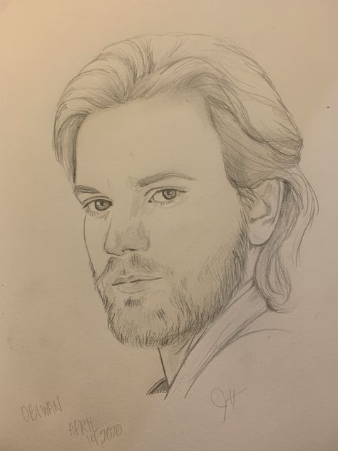 Obi Wan Drawing, How To Draw Anakin Skywalker, Star Wars Drawings Sketch, Anakin Drawing, Anakin Sketch, Padme Drawing, Star Wars Color Pencil Drawings, Anakin Skywalker Pencil Drawing, Lil Drawings