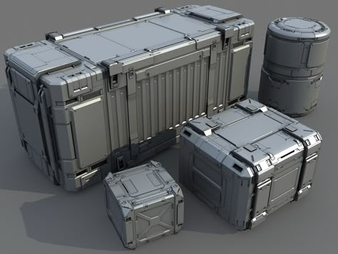 ArtStation - containers, MistFly Games Sci Fi Props, Hard Surface Modeling, Spaceship Interior, Sci Fi Tech, Sci Fi Environment, Cargo Container, Sci Fi Models, Prop Design, 3d Modelling