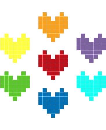 Undertale Heart Pixel, Sans Pixel Art Grid, Undertale Pixel Art Grid, Deltarune Perler Beads, Undertale Hearts, Undertale Pixel Art, Colorwork Chart, Melty Bead Patterns, Clothes Embroidery Diy