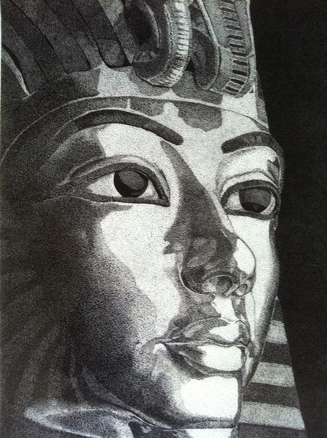 Tutankhamun Drawing, Gcse Art Kings And Queens, Ancient Egypt Drawing, Egypt Art Drawing, Ancient Egypt Art Drawing, Egyptian Art Drawing, Egyptian Poster, Egyptian Drawings, Anime Egyptian