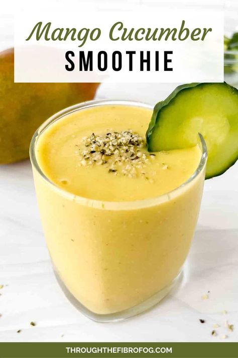 Mango Cucumber Smoothie Smoothie Without Yogurt, Low Histamine Foods, Cucumber Smoothie, Fibro Fog, Low Histamine Diet, Low Histamine, Light Breakfast, Summer Breakfast, Creamy Smoothies