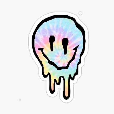 "Tie dye drippy face" Sticker by Als10806 | Redbubble Tie Dye Sticker, Face Stickers, New Tattoos, Cute Stickers, Top Artists, Sticker Design, Vinyl Sticker, Tie Dye, Dye