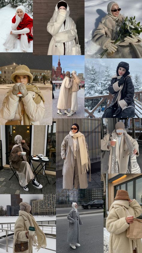 Winter Islam Hijabi outfit Hijabi Off The Shoulder Sweater, Hijabi Moodboard, Winter Outfits With Hijab, Winter Hijabi Fits, Winter Muslim Outfits, Hijabi Business Outfit, Grunge Hijabi, Hijabi Outfits Casual Winter, Hijab Fashion Inspiration Winter