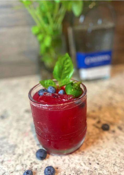 Sweet, tart and refreshing! Basil Margarita, Blueberry Margarita, Blueberry Basil, Basil Leaf, Sweet Heat, Tequila Shots, Sweet Tart, Basil Leaves, Sweet Tarts