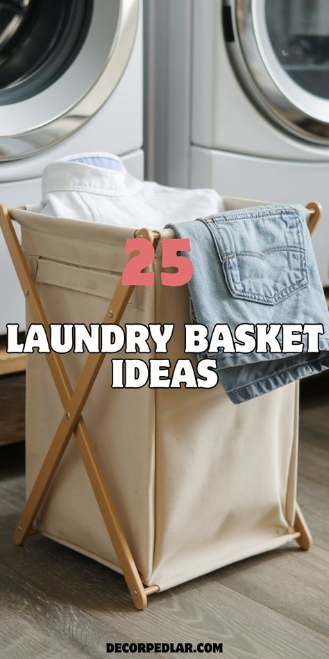 Don't let dirty clothes clutter your home - get inspired with these 25 creative laundry basket ideas! From wall-mounted hampers to rolling carts, these solutions help you store, organize and transport your laundry with style. Upgrade your laundry room or bedroom with these functional and space-saving laundry basket hacks. Laundry Room Backsplash Ideas, Laundry Hamper Ideas, Laundry Basket Ideas, Laundry Room Backsplash, Clothes Clutter, Beige And Grey Bedroom, Beige Dressers, Beige Wall Paints, Grey Bedrooms