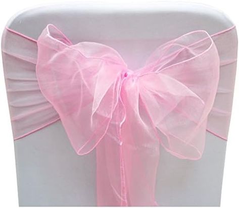 Amazon.com: SARVAM FASHION Set of 10 Chair Bows Sashes Tie Back Decorative Item Cover ups for Wedding Reception Events Banquets Chairs Decoration (10, Baby Pink) : Home & Kitchen Wedding Chair Sashes, Bow Baby Shower, Chair Bows, Banquet Decorations, Wedding Chair Decorations, Bow Sash, Chair Sashes, Bow Tie Wedding, Event Themes