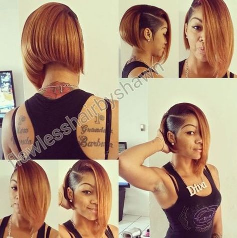 Bob Haircut With Undercut, Haircut With Undercut, Asymmetrical Bob Haircut, Black Woman Hair, Undercut Bob Haircut, Classic Bob Hairstyle, Bob Haircuts For Black Women, Black Bob Hairstyles, Line Bob Haircut