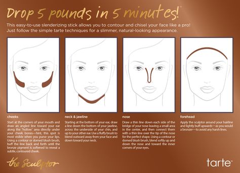 SLENDERIZE IN SECONDS: Use the Tarte Slenderizing Stick to instantly create a slimmer-looking appearance. Makeup Ideas Contouring, Step By Step Contouring, Makeup Contour, Makeup Ojos, Contour Tutorial, Makeup Organization Diy, Makeup Artist Business, Makeup List, Slimmer Face