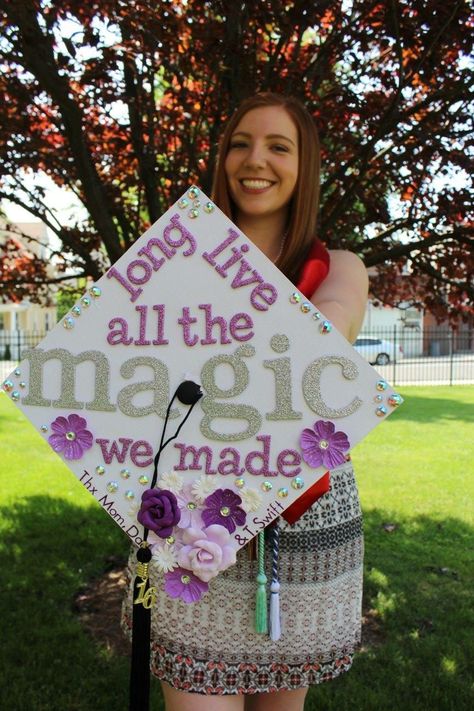 Long Live Graduation Cap, Gemma Core, Graduation Hats, College Grad Cap Ideas, Graduation Cap Decoration Diy, High School Graduation Cap, College Graduation Cap Decoration, Grad Cap Designs, Photos Of Taylor Swift