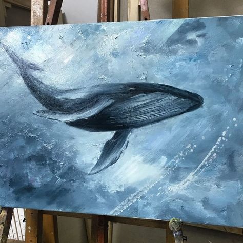 Whale Painting, Whale Art, Easy Canvas Painting, 다크 판타지, Arte Inspo, Art Inspiration Painting, Painting Art Projects, Ocean Art, Diy Art Painting