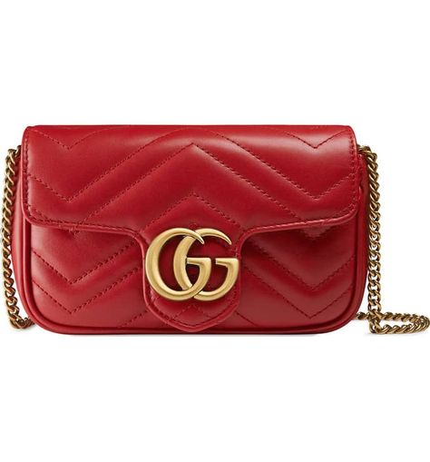 Gucci Supermini GG Marmont 2.0 Matelassé Leather Shoulder Bag Gg Marmont Mini Bag, Gucci Marmont Mini, Gucci Mini Bag, Cheap Designer Bags, Gucci Gg Marmont Matelasse, Gucci Mini, Gucci Gifts, Gucci Marmont, Gucci Gg Marmont