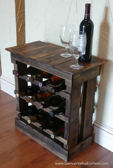 EL RINCON "CITO". ¡ DECORA RECICLANDO ! (pág. 466) | Decorar tu casa es facilisimo.com Bar Pallet, Wine Storage Cabinets, Pallet Wine Rack, Pallet Wine, Wooden Wine Rack, Wood Wine Racks, Diy Wine Rack, Pallet Crafts, Diy Holz