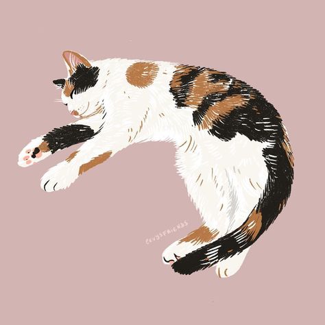 Levy on Instagram: “Caturday incoming like . . . 💤 . . . #catmood #catillustration #catsofinstagram #catlove  #katzenliebe #digitalart #illustrationartist…” Whimsical Wall Art, Cat Art Illustration, Pinturas Disney, September 21, Cats Illustration, Calico Cat, Cat Aesthetic, Etsy Art, Cat Painting