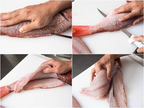 How to Fillet a Fish How To Fillet A Fish, Filleting Fish, Homemade Ingredients, Whole Fish, Tin Soldier, Cleaning Fish, Knife Skill, Salt Water Fish, Kitchen Skills