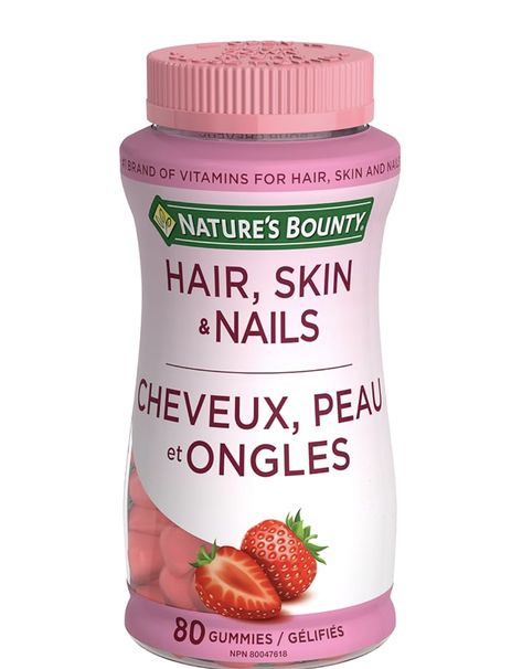 Helps to maintain health of normal hair and skin Helps support nail health Delicious strawberry flavored gummies Strawberry Gummies, Hair Skin Nails Gummies, Wishlist 2024, Skin Nails, Hair Vitamins, Hair Skin Nails, Nail Health, Normal Hair, Hair Nails