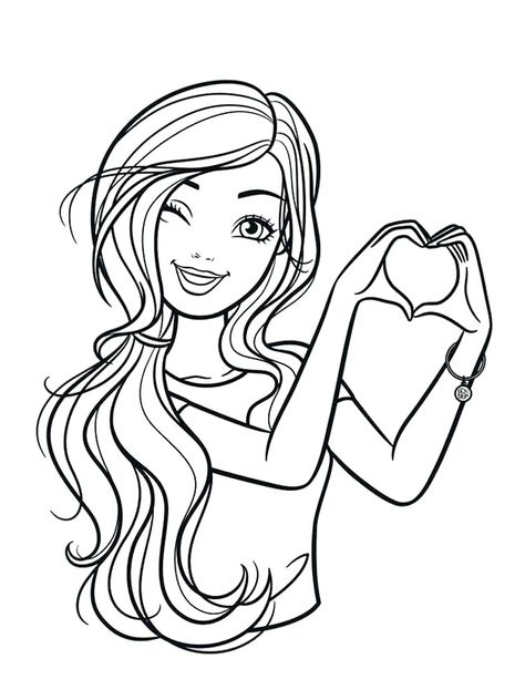 Barbie Valentines, Barbie Painting, Barbie Printables, Barbie Drawing, Valentines Day Coloring Page, Valentine Coloring Pages, Barbie Coloring, Barbie Coloring Pages, Barbie Cartoon