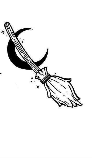 Witches Broom Drawing, Broom Drawing, Abstract Tattoo Ideas, Easy Tattoo, Halloween Flash, Tattoo Apprenticeship, Traditional Tattoo Designs, Abstract Tattoos, Dibujo Simple