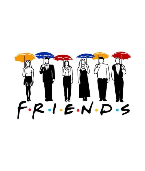 Friends Umbrella, Tattoo Tv Shows, Umbrella Drawing, Friends Sketch, Friends Poster, Umbrella Designs, Friends Series, Friends Wallpaper, Friends Party