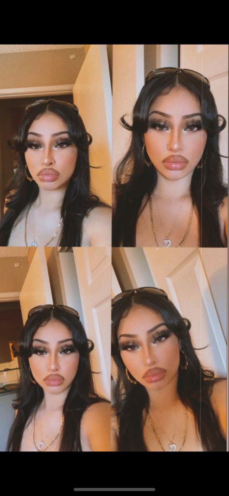 Caramelo chola aesthetic Makeup Without Lashes, Chicana Makeup, Chola Aesthetic, Chicana Style Outfits, Chola Makeup, Chicana Aesthetic, Fall Baddie, Chicano Style, Chicana Style