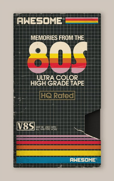 Memories from the 80's on Behance 80s Poster, 80s Logo, Retro Graphic Design, Desain Editorial, 80s Design, 타이포그래피 포스터 디자인, New Retro Wave, 카드 디자인, Vintage Graphic Design