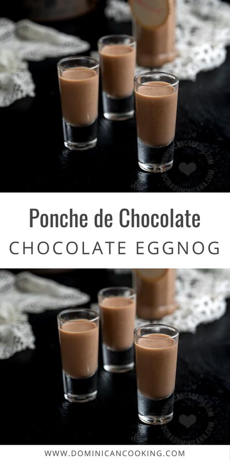 You can never go wrong with chocolate. This Ponche de Chocolate (Chocolate Eggnog) feels somewhere between a luscious drink and light dessert. #eggnog #chocolateeggnog #drink #dominicanrecipe #dominicancooking #simplebyclara @SimpleByClara | dominicancooking.com Eggnog Rezept, Dominican Cooking, Chocolate Eggnog, Light Dessert, Bumpy Ride, Dominican Food, Liqueurs Recipes, Coffee Liqueur, Eggnog Recipe