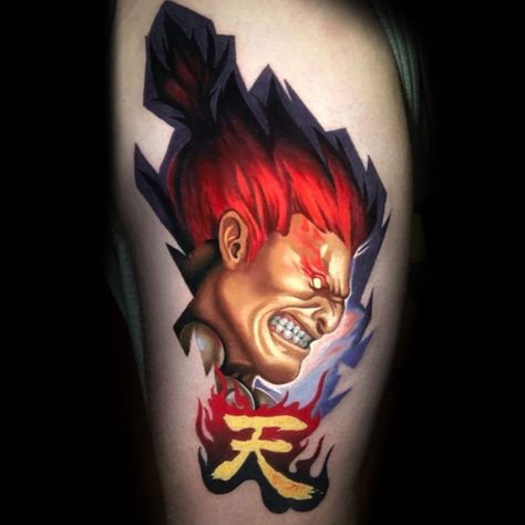 1,471 Me gusta, 43 comentarios - Jose Guevara Morales (@cheeseburgerchampion) en Instagram: "Flash back to a piece I did almost a couple years ago. Akuma, Ryu, and Oni are my faves to use. Who…" Street Fighter Tattoo, Anime Tattoo Artist, Fighter Tattoo, Fun Tattoo, Tattoo Artists Near Me, Manga Tattoo, Street Fighter Art, Anime Tattoo, R Tattoo