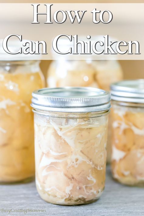 Home Canned Chicken - How to can chicken for storage. Pressure Canning Meat, Canning Soup Recipes, Canning Chicken, Food Preservation Methods, Canning Meat, Canned Meats, Can Chicken Recipes, Pressure Canning Recipes, Can Chicken