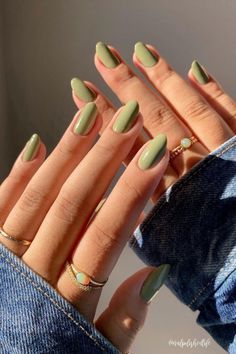 Sage Green Nails, Green Nail, Casual Nails, Soft Nails, Pastel Nails, Neutral Nails, Classy Nails, Funky Nails, Chic Nails