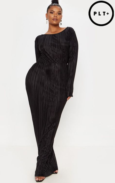 Elegant Outfit Plus Size, All Black Elegant Outfit, Black Elegant Outfit, Leslie Sidora, Outrageous Fashion, Plus Size Inspiration, Outfit Plus Size, Open Back Maxi Dress, Curvy Style