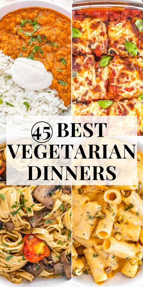 Family Vegetarian Meals, Easy Vegetarian Dinner Recipes, Meatless Meals Healthy, Vegetarian Dinner Recipes, Plant Based School, Easy Vegetarian Dinner, Meatless Dinner, Tasty Vegetarian Recipes, Vegetarian Dinners