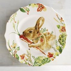 . Easter Dinnerware, Basket Backpack, Bunny Dishes, Carrot Patch, Ceramic Easter, Bunny Plates, Holiday Dinnerware, Easter Garden, Easter Table Settings