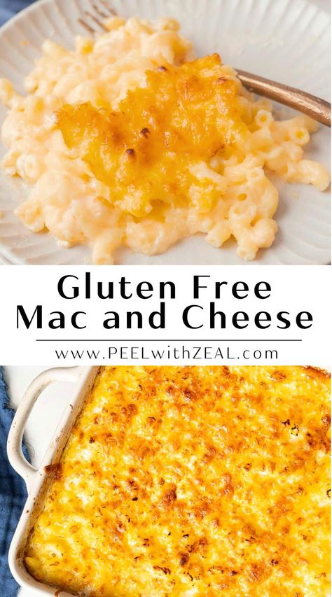 Baked Gluten-Free Mac and Cheese This is the best baked mac and cheese recipe you'll try! It's made with gluten-free pasta, a rich and creamy cheese sauce, and baked to perfection in under 40 minutes. It's easy enough for a weeknight dinner but indulgent enough for special occasions! Gf Alfredo Sauce, Gluten Free Homemade Mac And Cheese, Gluten Free Recipes For Christmas, Dairy Free Baked Mac And Cheese, Gluten Free Macaroni And Cheese Baked, Gf Baked Mac And Cheese, Easy Gluten Free Thanksgiving Recipes, Gf Df Thanksgiving Recipes, Gluten Free Mac N Cheese Baked